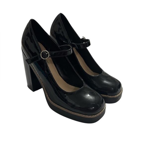Steve Madden Tomin Black Mary Jane High Heels Pumps Rave Festival Party Grunge 9 - Picture 1 of 13
